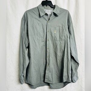 Columbia Sportswear Men Outwear Impermeable Cotton Long Sleeves Gray Shirt XL